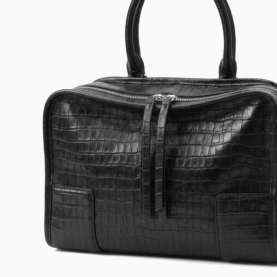 Wrenley Structured Crocodile Grain Bag
