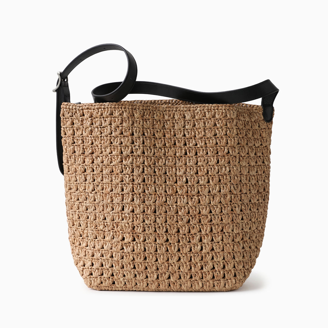 Capri Raffia Leather Tote