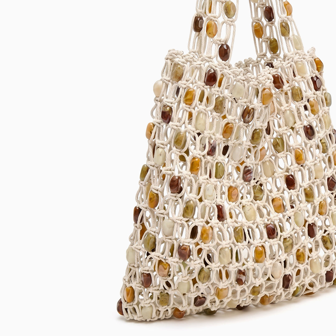 Calla Beaded Net Tote