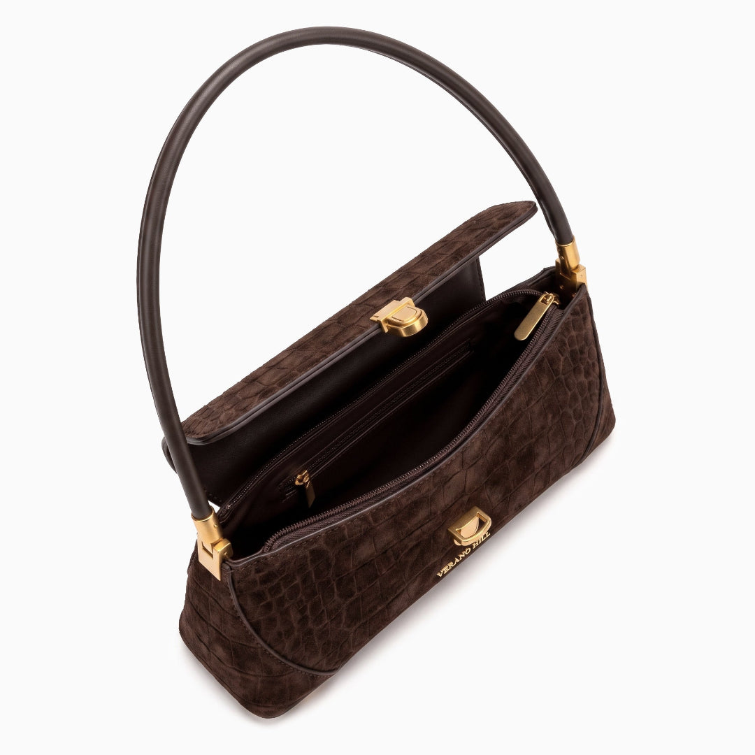 Parisienne Croco Shoulder Bag