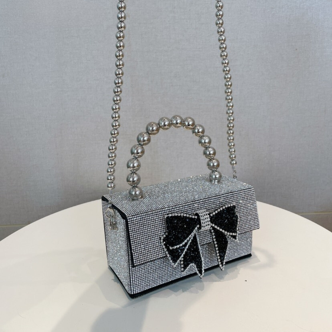 Celia Pearl Chain Bow Crossbody Bag