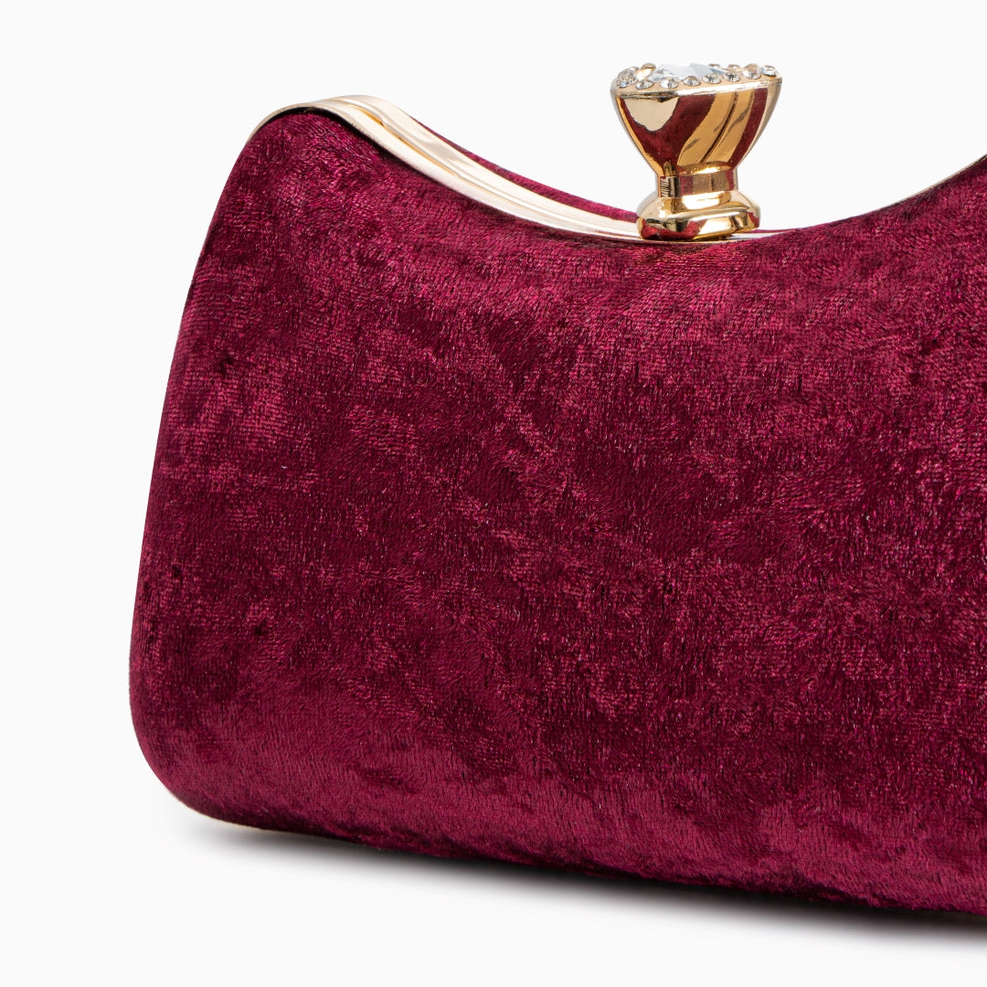 Velvet Flask Clutch Bag